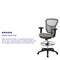 Flash Furniture Mid-Back Light Gray Mesh Ergonomic Drafting Chair with Adjustable Chrome Foot Ring, Adjustable Arms and Black Frame